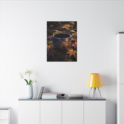 Kanso Moonlit Garden Canvas Art - Kintsugi Gold Repair