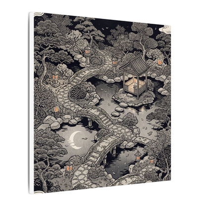 Moonlit Garden Ukiyo E Inspired Canvas Art | Serene Zen Art