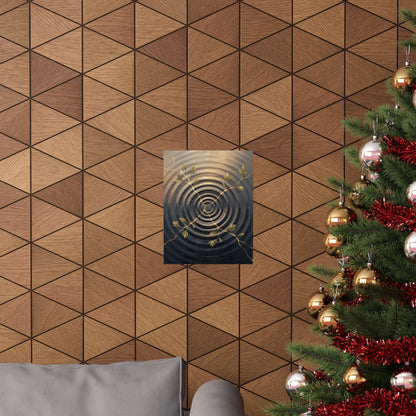 Kanso Water Ripple Wall Art Print - Kintsugi Gold Vein