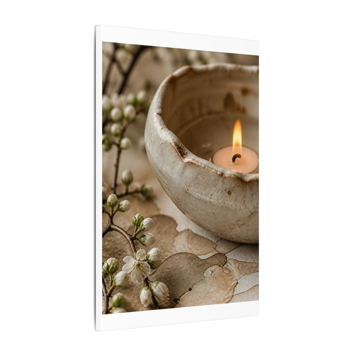 Kanso Ceramic Bowl Canvas Art - Japandi Watercolor