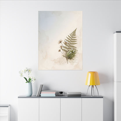 Winter Moss Close Up Herbarium Canvas Art | Enchanting Decor