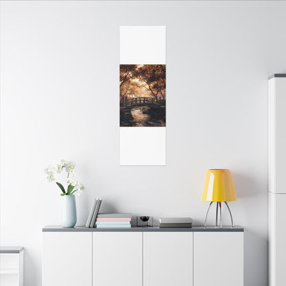 Autumn Wooden Bridge Gold Vein Canvas Art | Resilient Decor