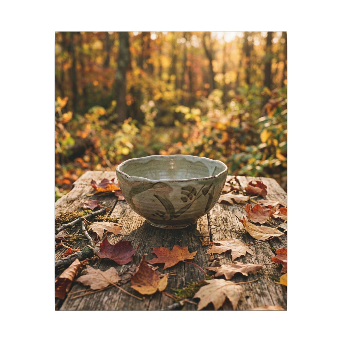 Golden Hour Ceramic Bowl Canvas Art - Japandi Fukinsei