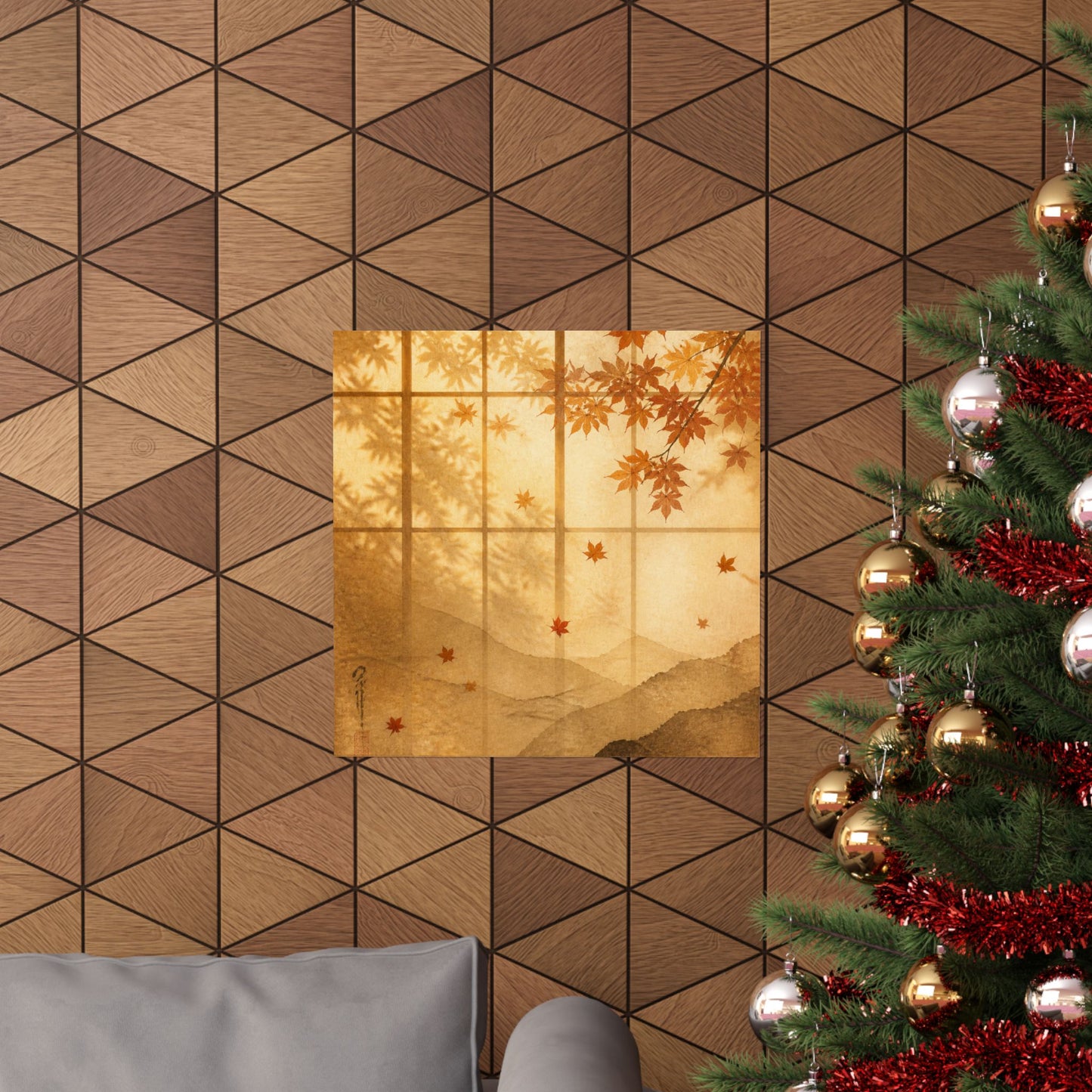 Shoji Screen Wall Art Print | Autumn Japandi Texture Art
