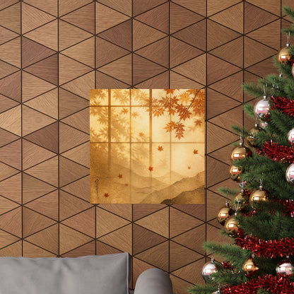 Shoji Screen Wall Art Print | Autumn Japandi Texture Art