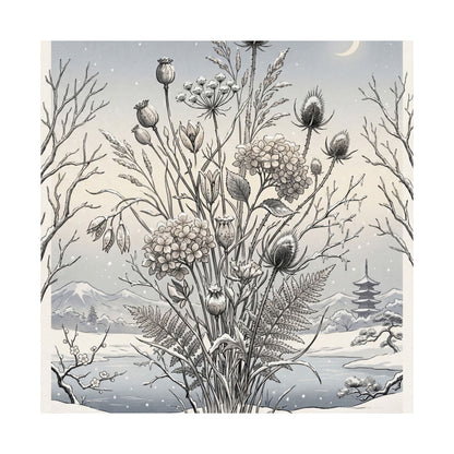 Zen Dried Flowers in Dawn | Ukiyo E Inspired Wall Art Print
