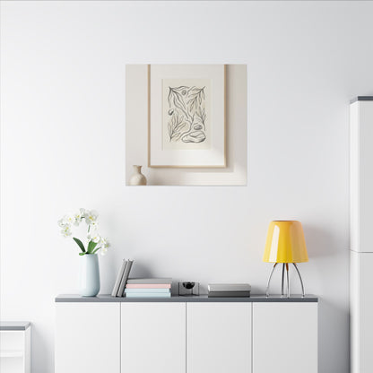 Japandi Charcoal Canvas Art