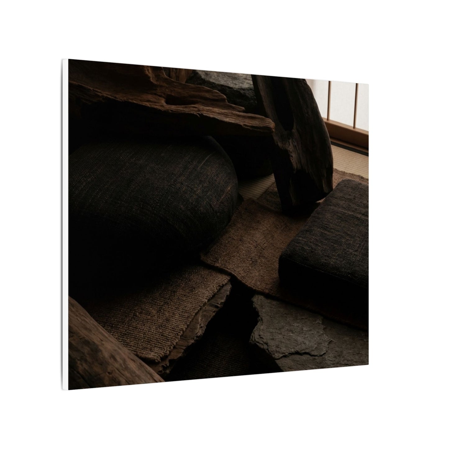 Dark Japandi Shadow Zen Canvas Art