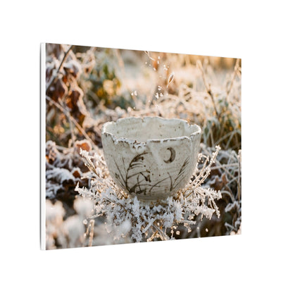 Japandi Ceramic Bowl in Golden Hour | Japanese Pattern Canvas Art