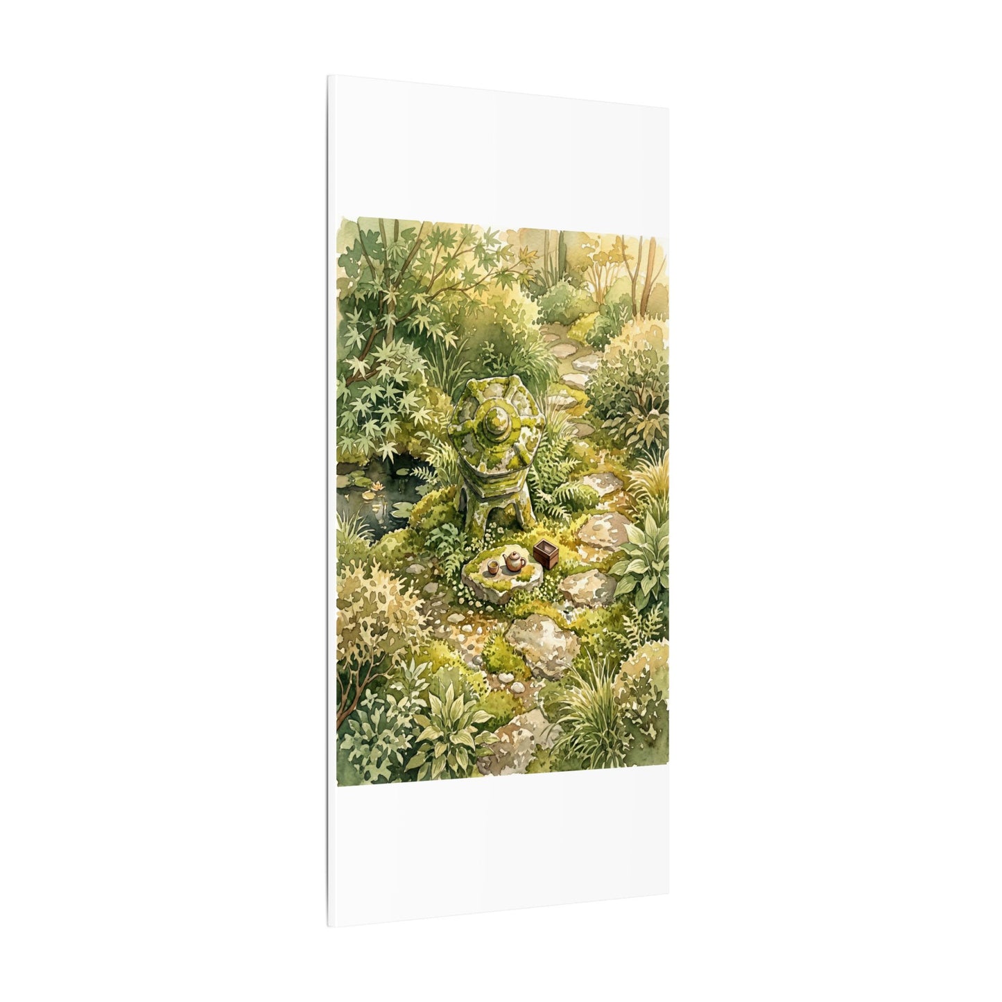 Datsuzoku Stone Lantern Canvas Art - Japandi Watercolor