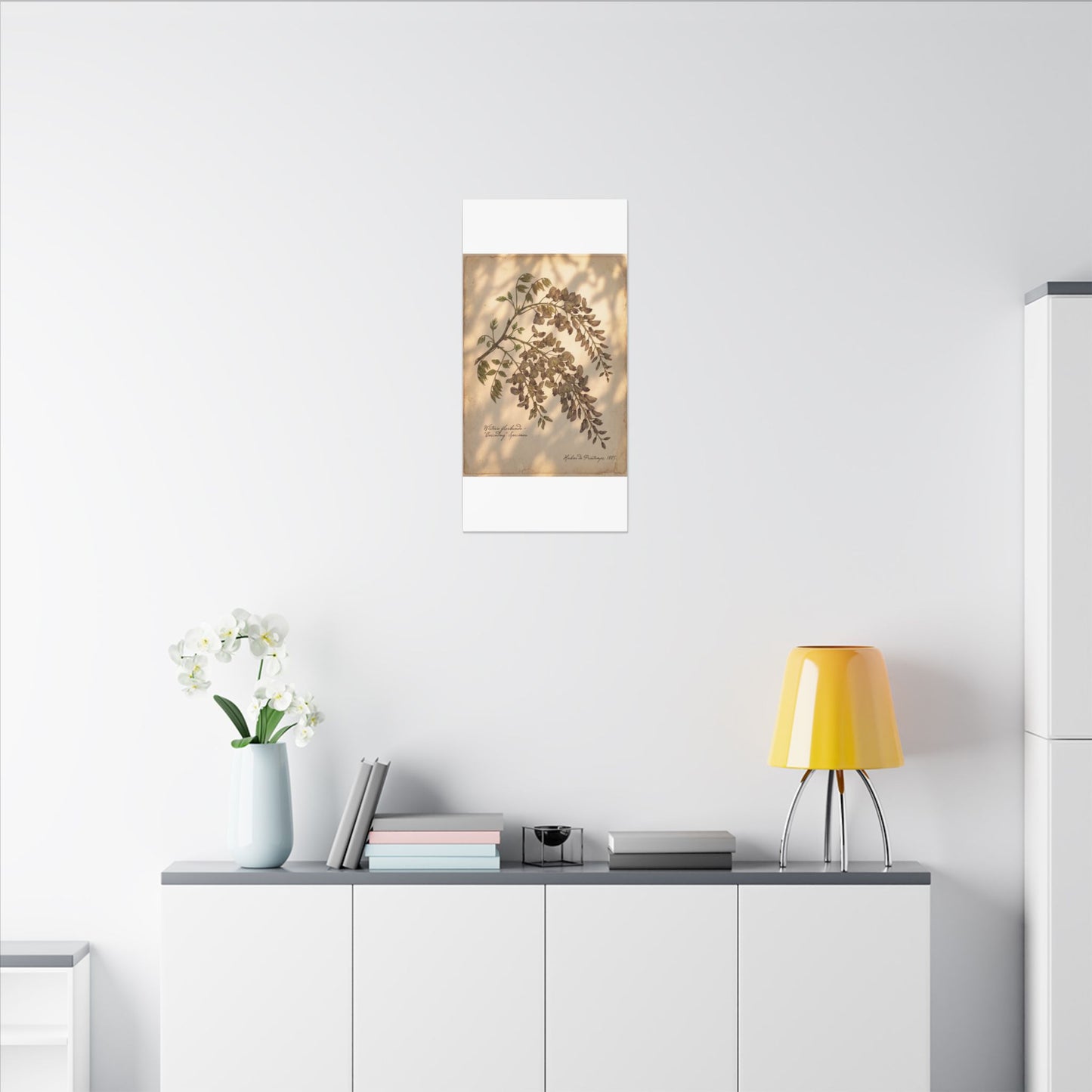 Spring Wisteria Herbarium Canvas Art | Earthy Decor