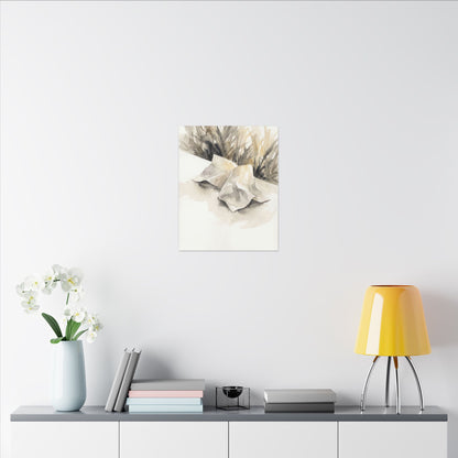 Paper Fold Watercolor Canvas Art | Warm Japandi Art