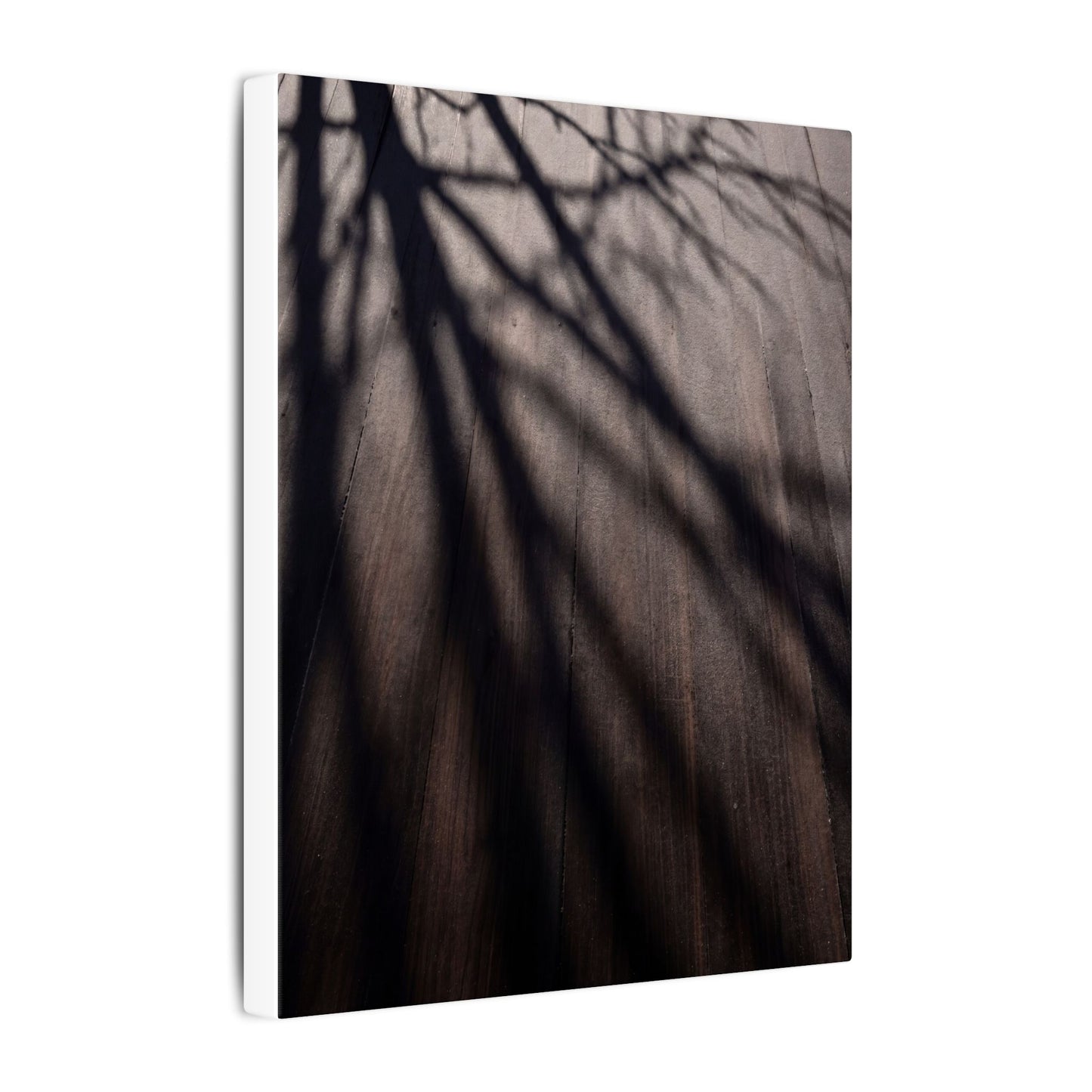 Dark Japandi Shadow Play in Dawn | Moody Minimal Canvas Art