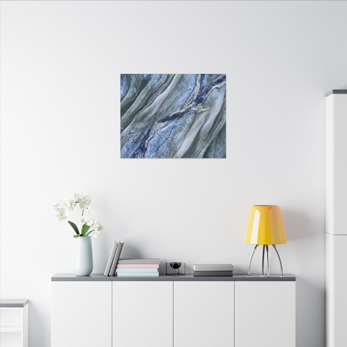 Moonlight Silk Drape Canvas Art - Japandi Mono No Aware