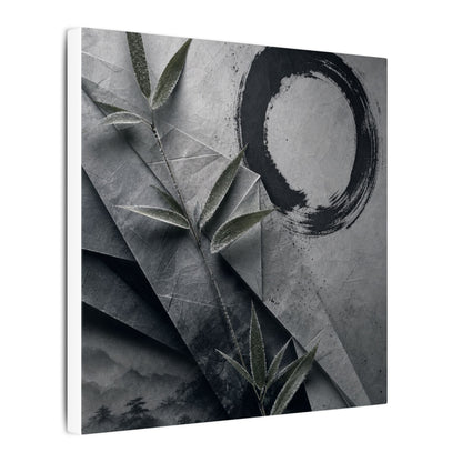 Winter Paper Fold Enso Canvas Art | Serene Decor