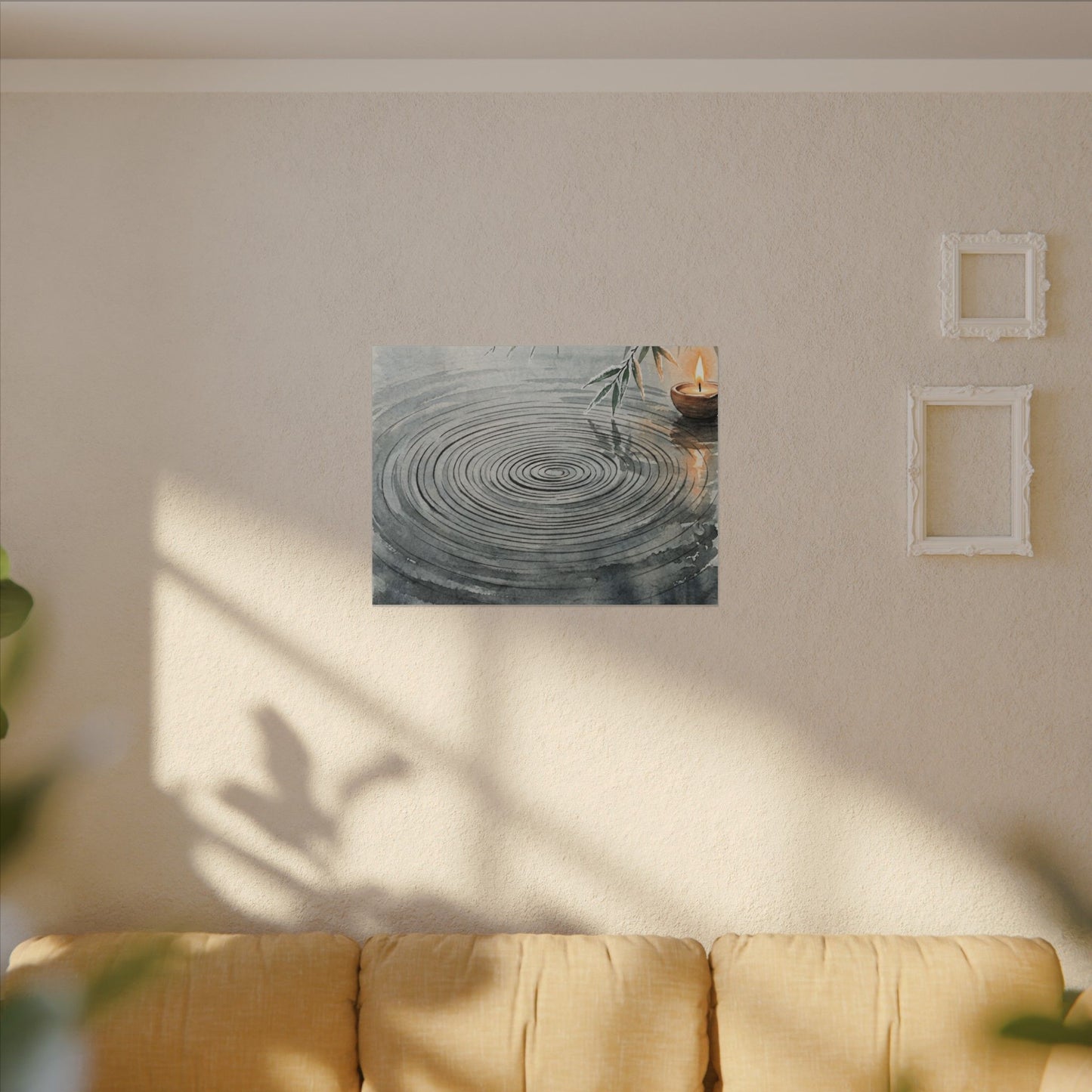 Water Ripple Sumi E Canvas Art | Calm Zen Art
