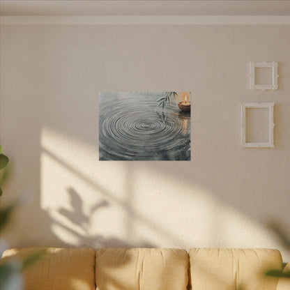 Water Ripple Sumi E Canvas Art | Calm Zen Art