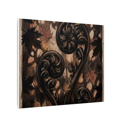 Mono No Aware Fern Unfurling Canvas Art - Dark Japandi Charcoal Ink