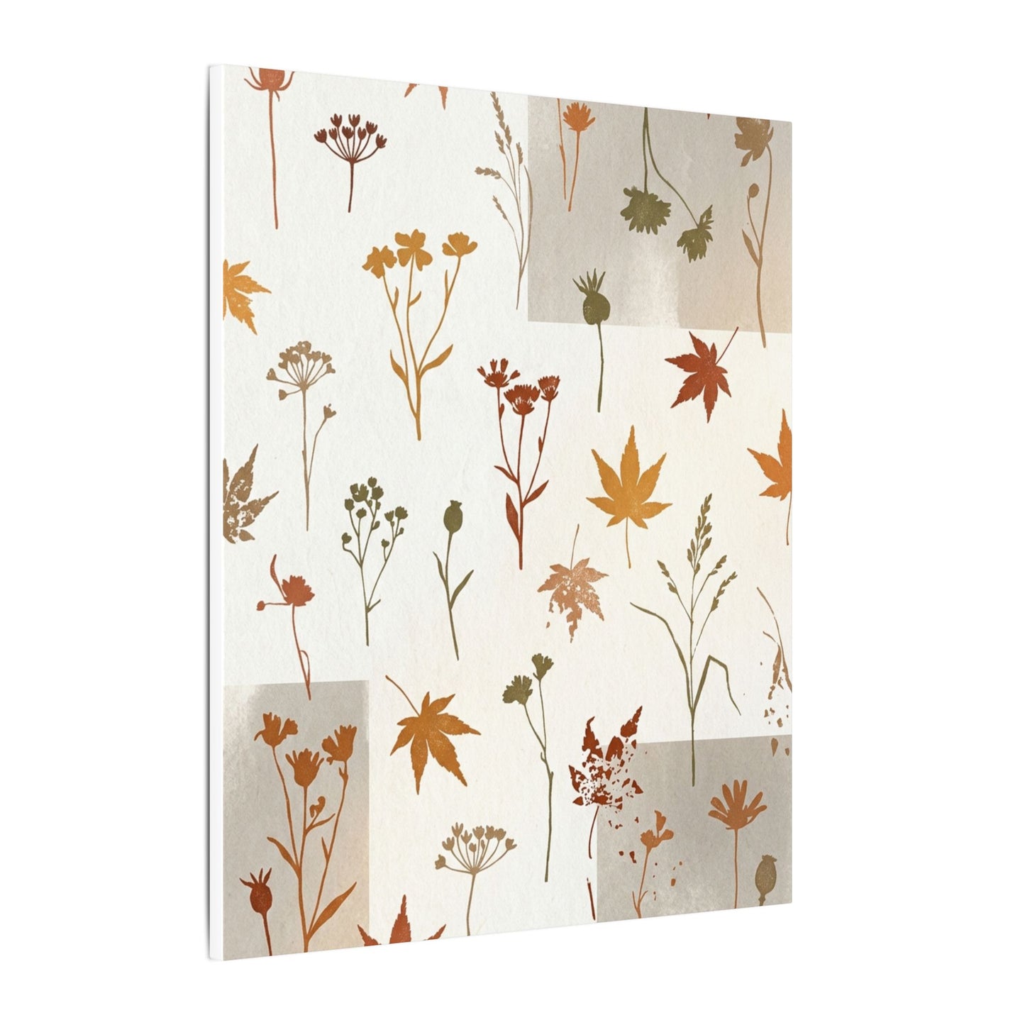 Autumn Dried Flowers Japanese Pattern Canvas Art | Elegant Decor