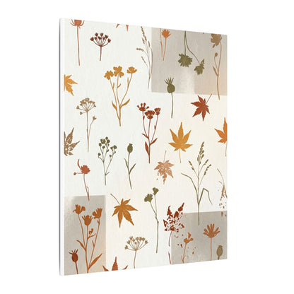 Autumn Dried Flowers Japanese Pattern Canvas Art | Elegant Decor