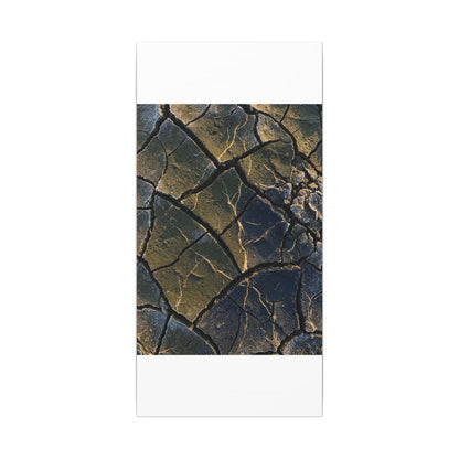 Winter Cracked Earth Moody Minimal Canvas Art | Atmospheric Decor