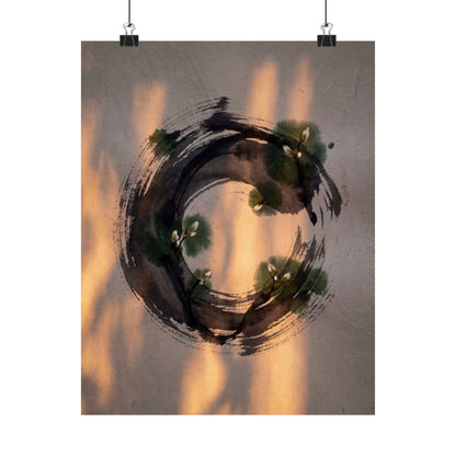 Candlelight Ink Brushstroke Wall Art Print - Dark Japandi Datsuzoku Art Print