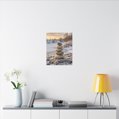 Ma River Stones Canvas Art - Japandi Japanese Pattern
