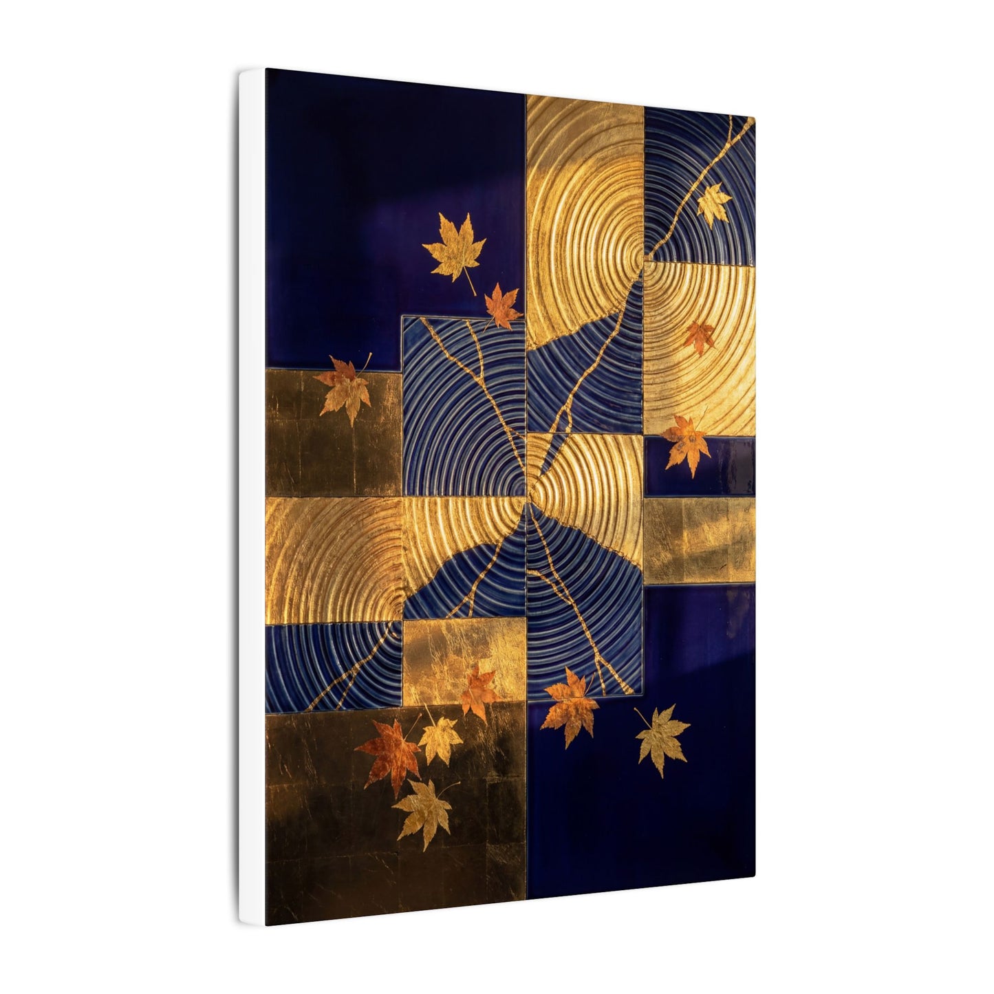 Autumn Water Ripple Crackle Gold Canvas Art | Artful Decor