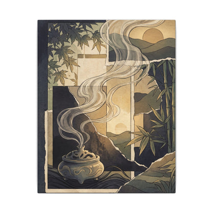 Tranquil Incense Smoke Canvas Art - Ukiyo E Inspired Zen