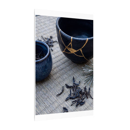 Kintsugi Tea Ceremony in Overcast | Gold Vein Canvas Art