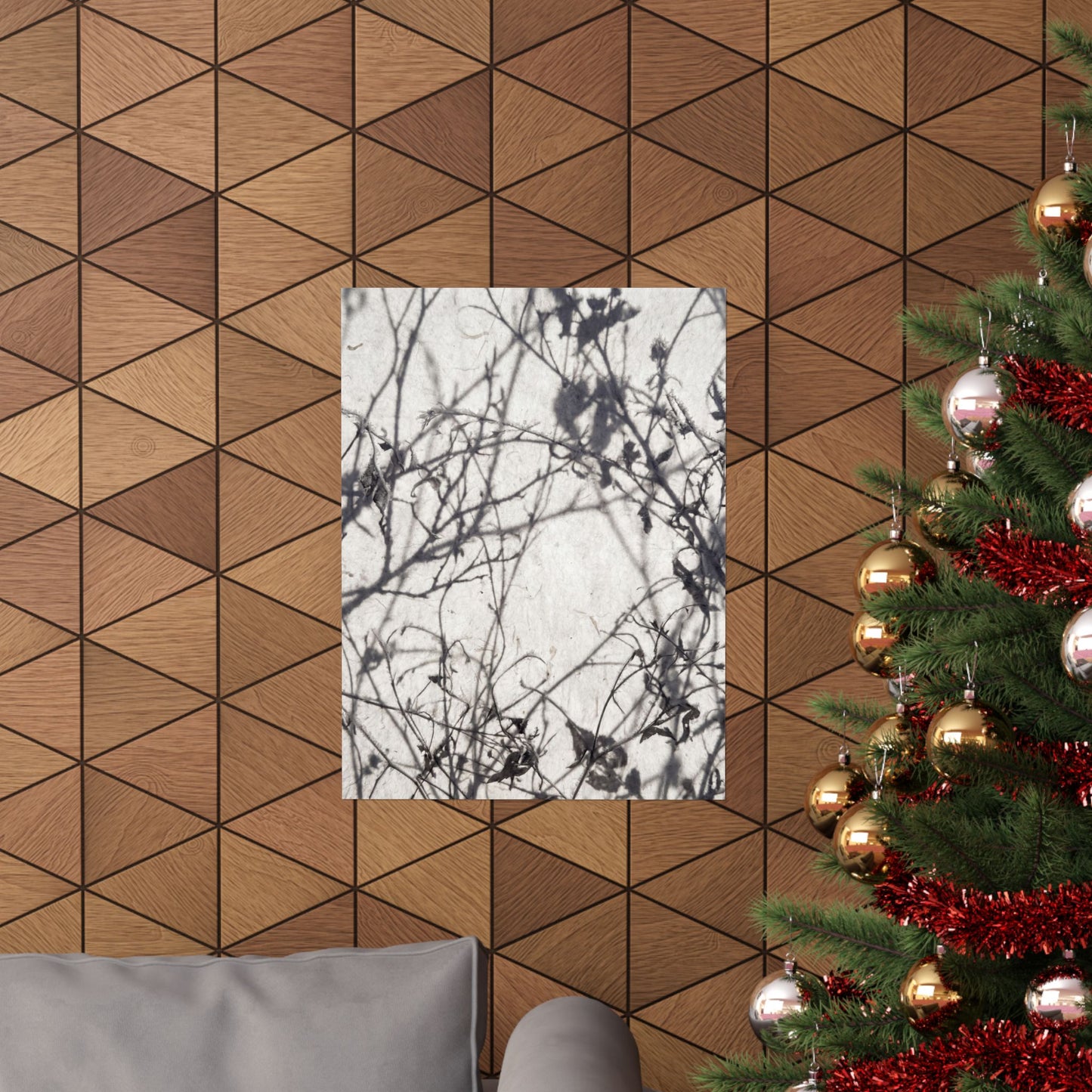 Shadow Play Wall Art Print | Winter Japandi Japanese Pattern Art