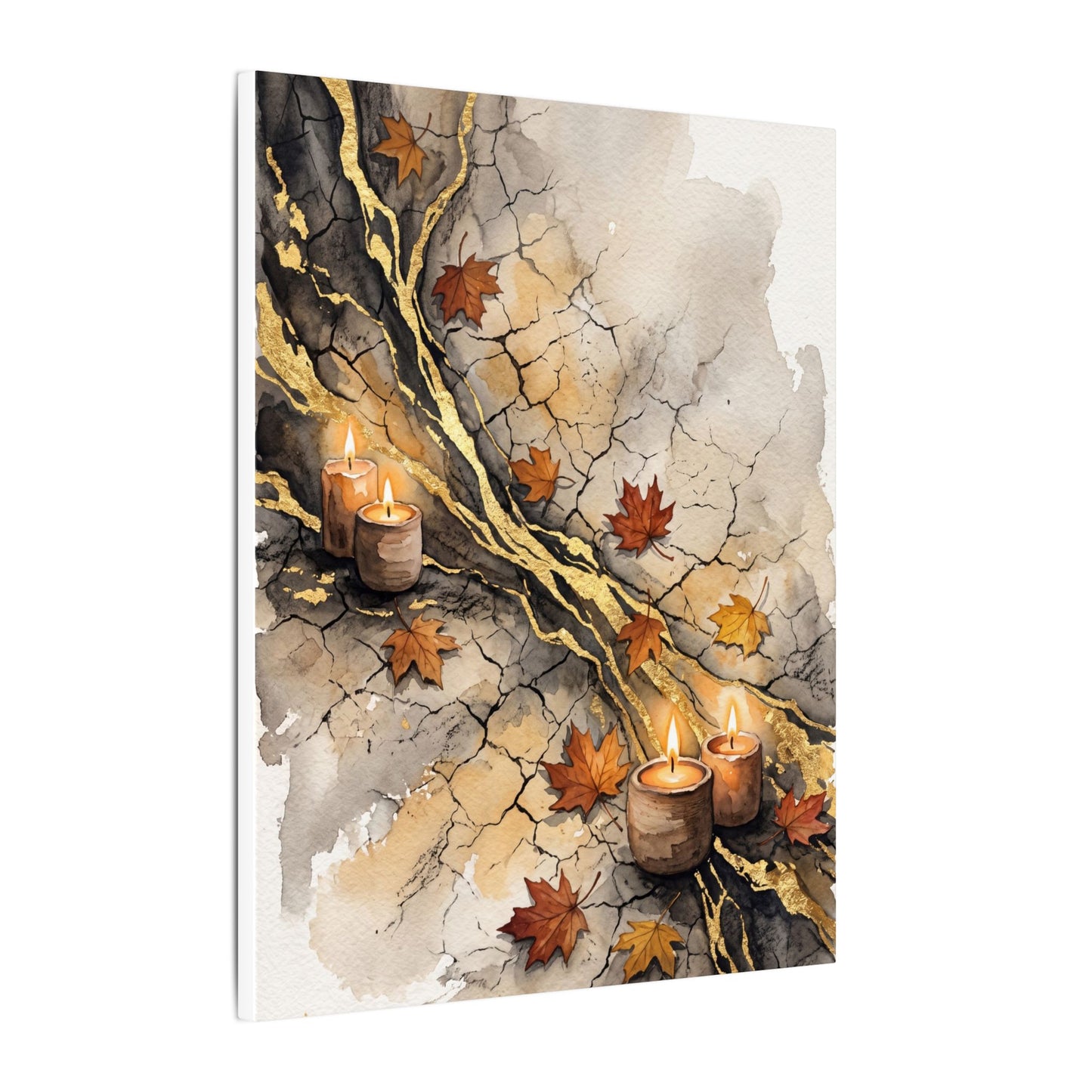 Cracked Earth Autumn Canvas Art | Japandi Warm Design