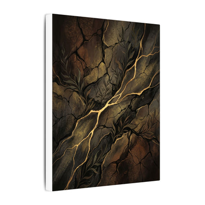 Cracked Earth Charcoal Ink Canvas Art | Bold Dark Japandi Art