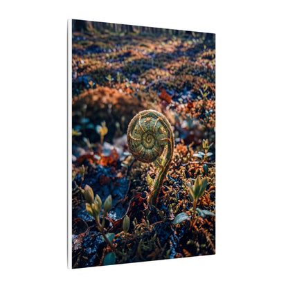 Kintsugi Fern Unfurling in Dappled | Gold Vein Canvas Art