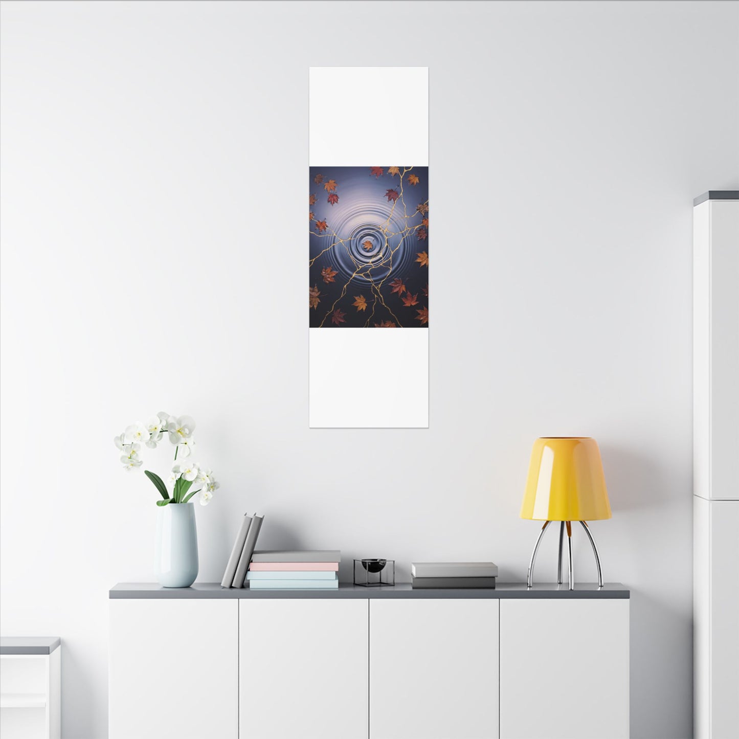 Kintsugi Water Ripple in Dawn | Gold Vein Canvas Art