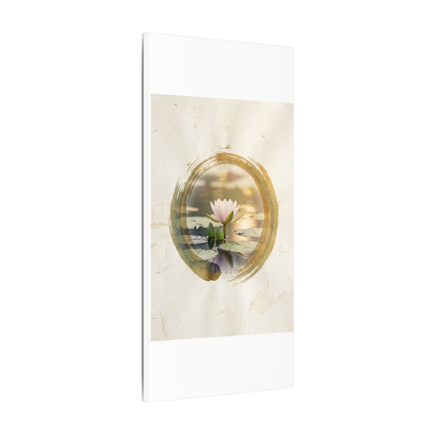 Peaceful Lotus Flower Canvas Art - Enso Zen