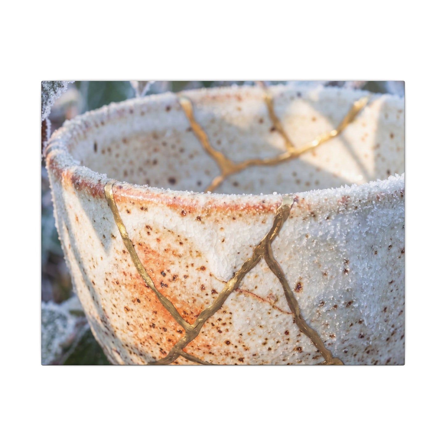Resilient Ceramic Bowl Canvas Art - Gold Vein Kintsugi Art Print