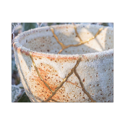 Resilient Ceramic Bowl Canvas Art - Gold Vein Kintsugi Art Print