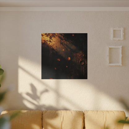 Dark Japandi Rust Patina in Golden Hour | Shadow Zen Canvas Art
