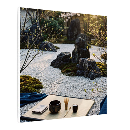 Zen Tea Ceremony in Golden Hour | Karesansui Canvas Art