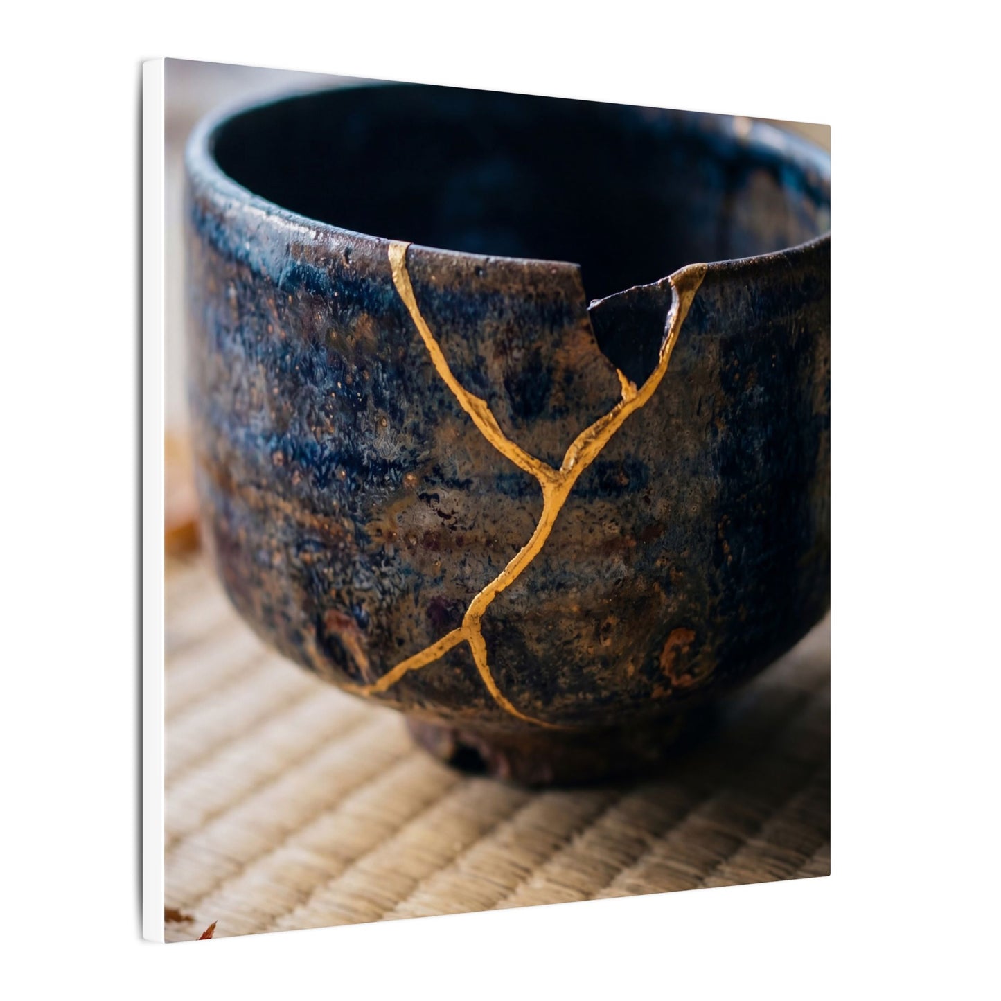 Tea Ceremony Autumn Canvas Art | Kintsugi Healing Design