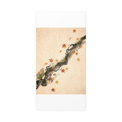 Ink Brushstroke Autumn Canvas Art | Zen Calm Design