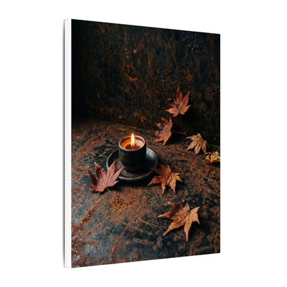 Dark Japandi Rust Patina in Candlelight | Shadow Zen Canvas Art