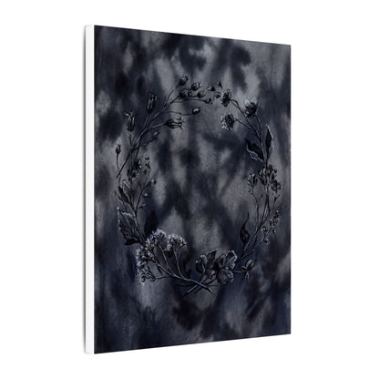 Dried Flowers Canvas Art | Winter Dark Japandi Shadow Zen Art