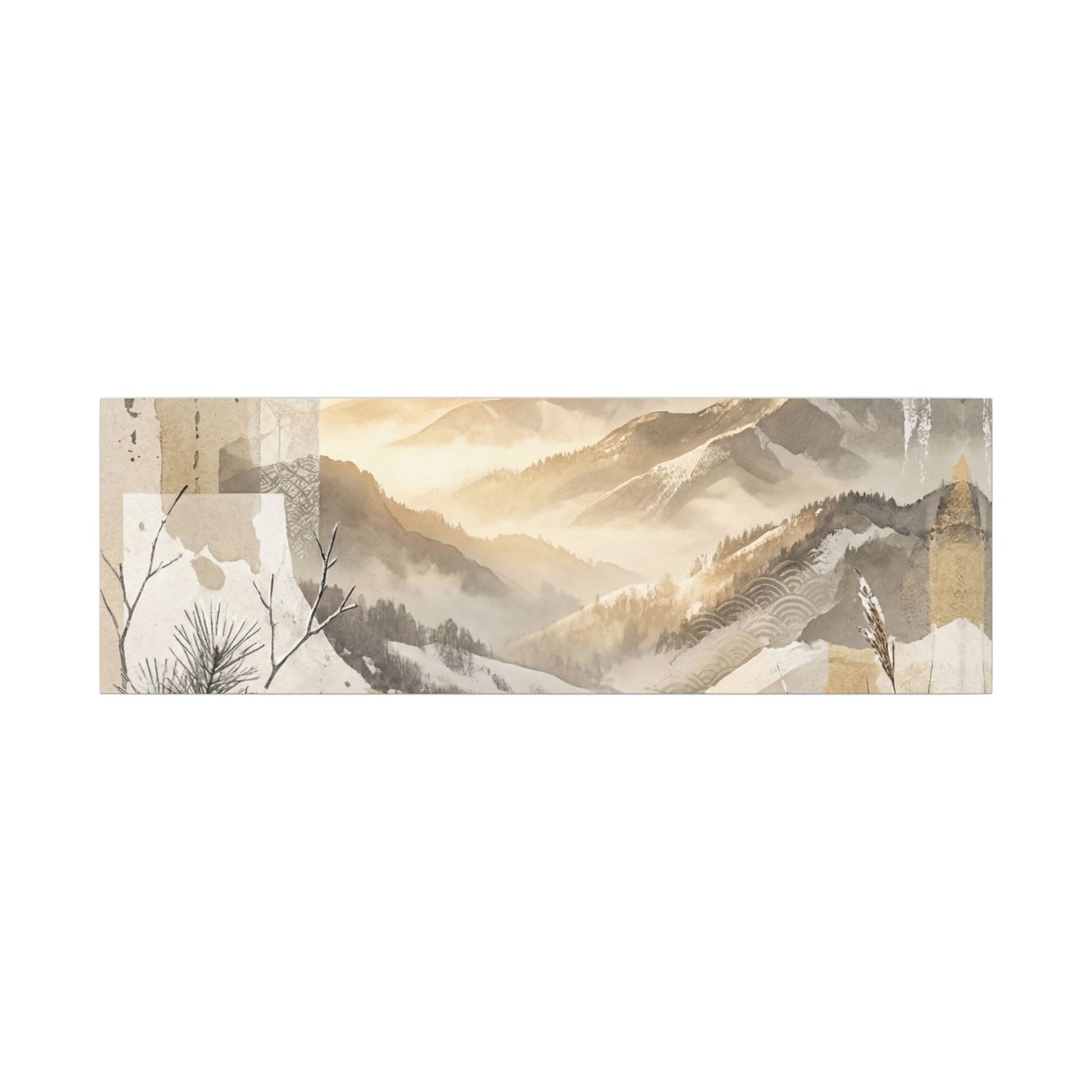 Shibui Mountain Mist Canvas Art - Japandi Japanese Pattern