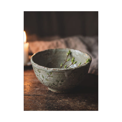 Ceramic Bowl Spring Canvas Art | Japandi Neutral Design