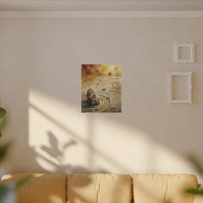 Autumn Rock Garden Watercolor Canvas Art | Neutral Decor