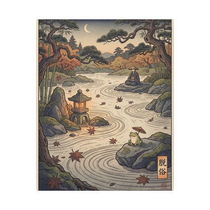 Rock Garden Autumn Canvas Art | Zen Serene Design