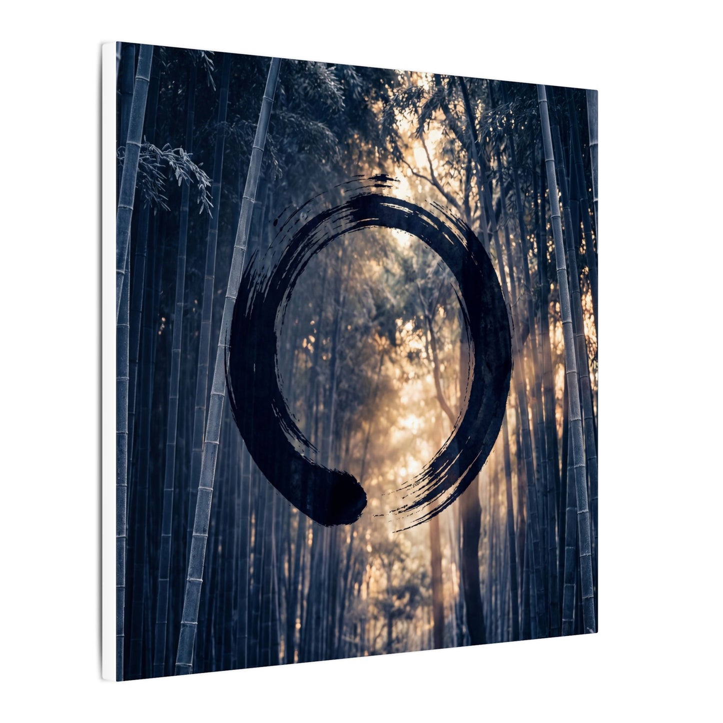 Bamboo Grove Canvas Art | Winter Zen Enso Art