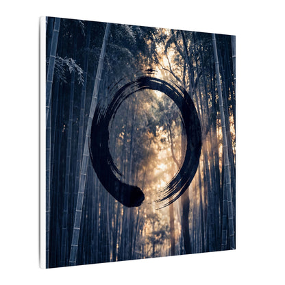 Bamboo Grove Canvas Art | Winter Zen Enso Art
